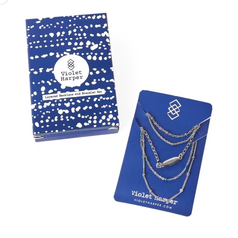 Violet harper silver Necklace Set